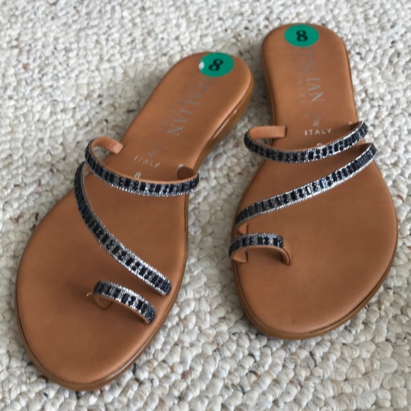 black gem sandals